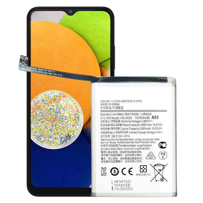 Фото HQ-50SD 5000 мАч Совершенно новый аккумулятор для мобильного телефона Samsung Galaxy A03 SM-035F/DS SM-A035F A03S + инструменты №2