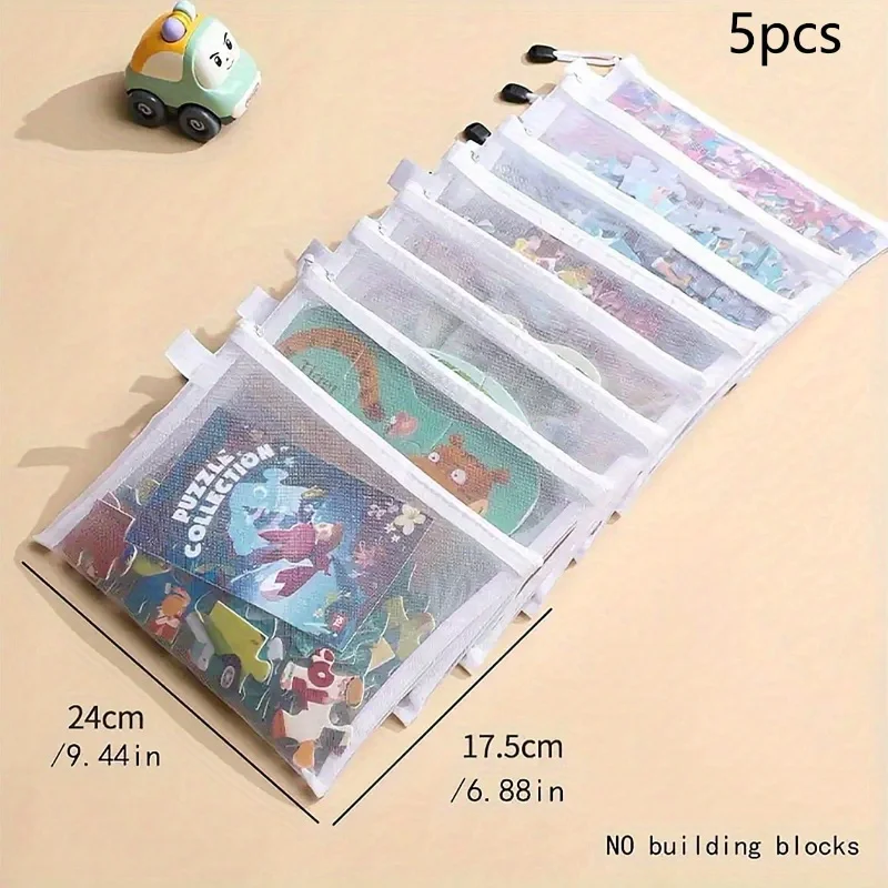 

Набор Из 5 Водонепроницаемых Сетчатых Сумок На Молнии Для Хранения Игрушек, Документов, Канцелярских Принадлежностей, Косметики