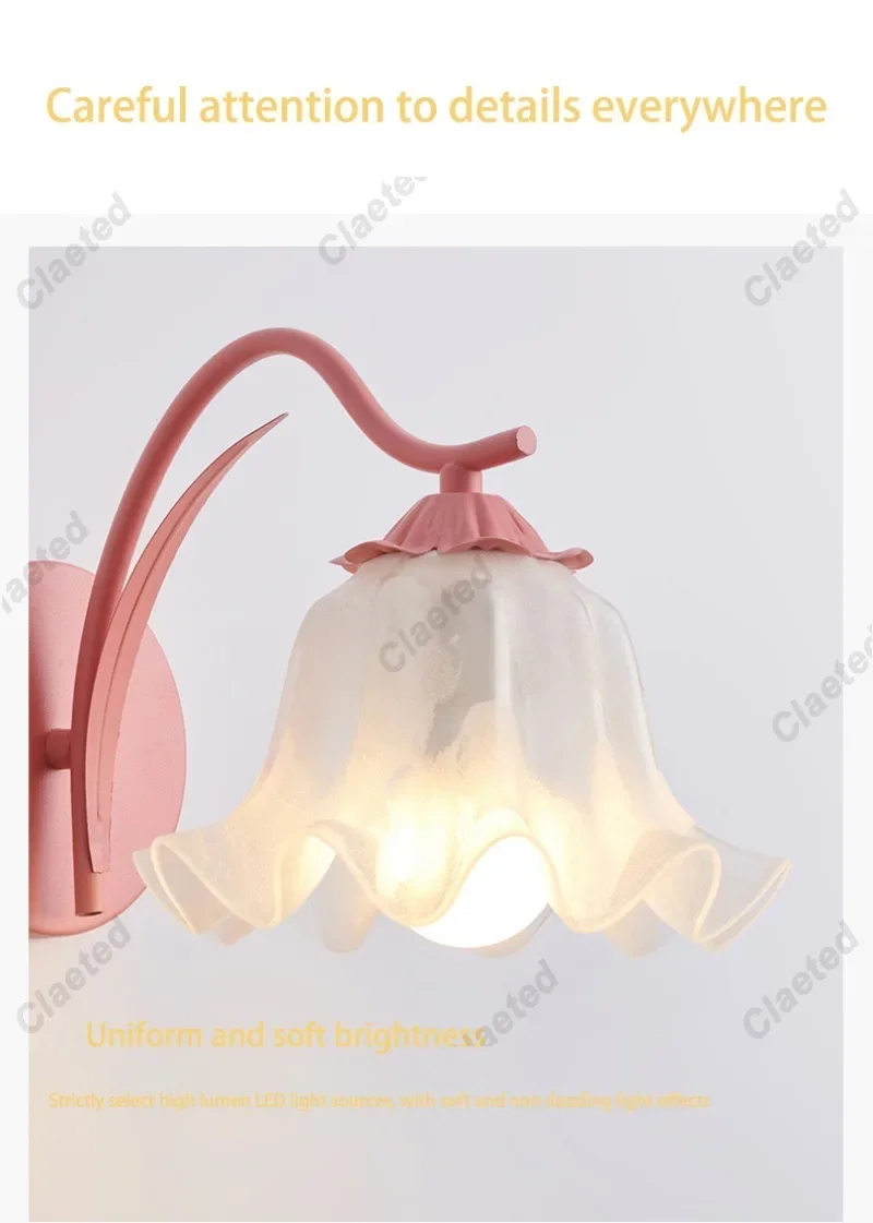 Кремовый настенный светильник в стиле ретро лампа для спальни прикроватного