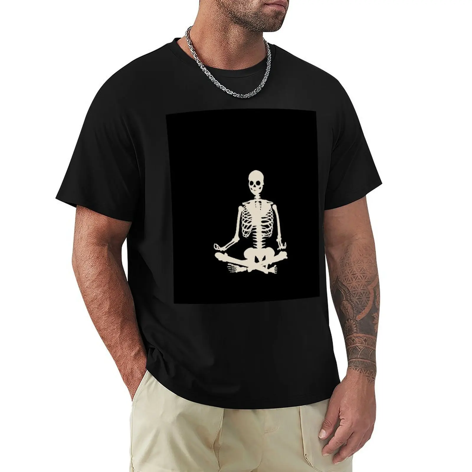 Фото Футболка Yogi Skeleton Yoga Meditation, быстросохнущая футболка для занятий спортом на открытом воздухе №1