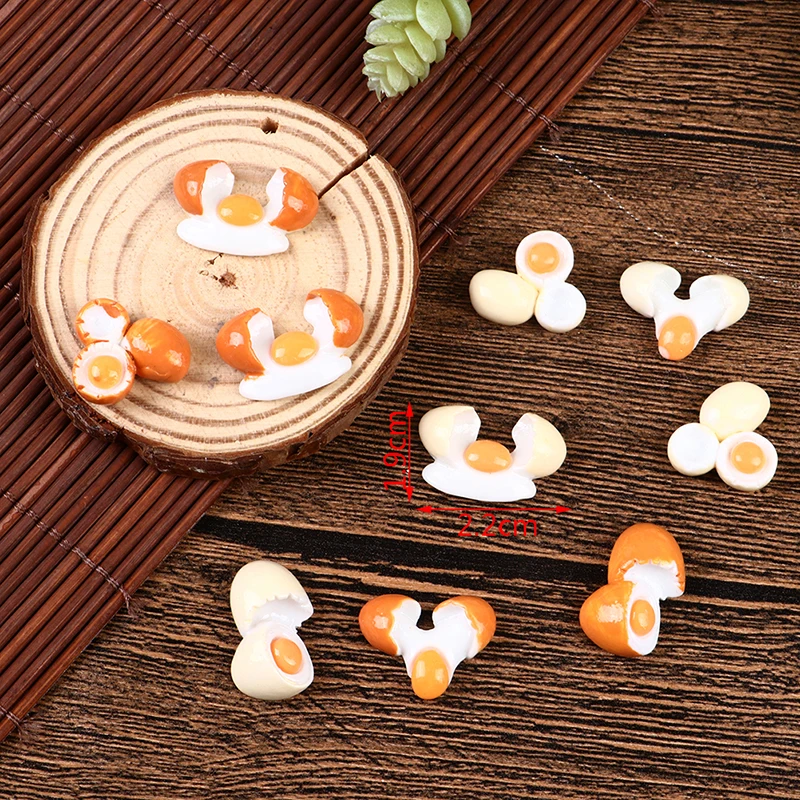 

10Pcs/Set 1:12 Dollhouse Miniature Kitchen Food Fried Egg White Egg Model Pretend Play Toys For Doll House Decor