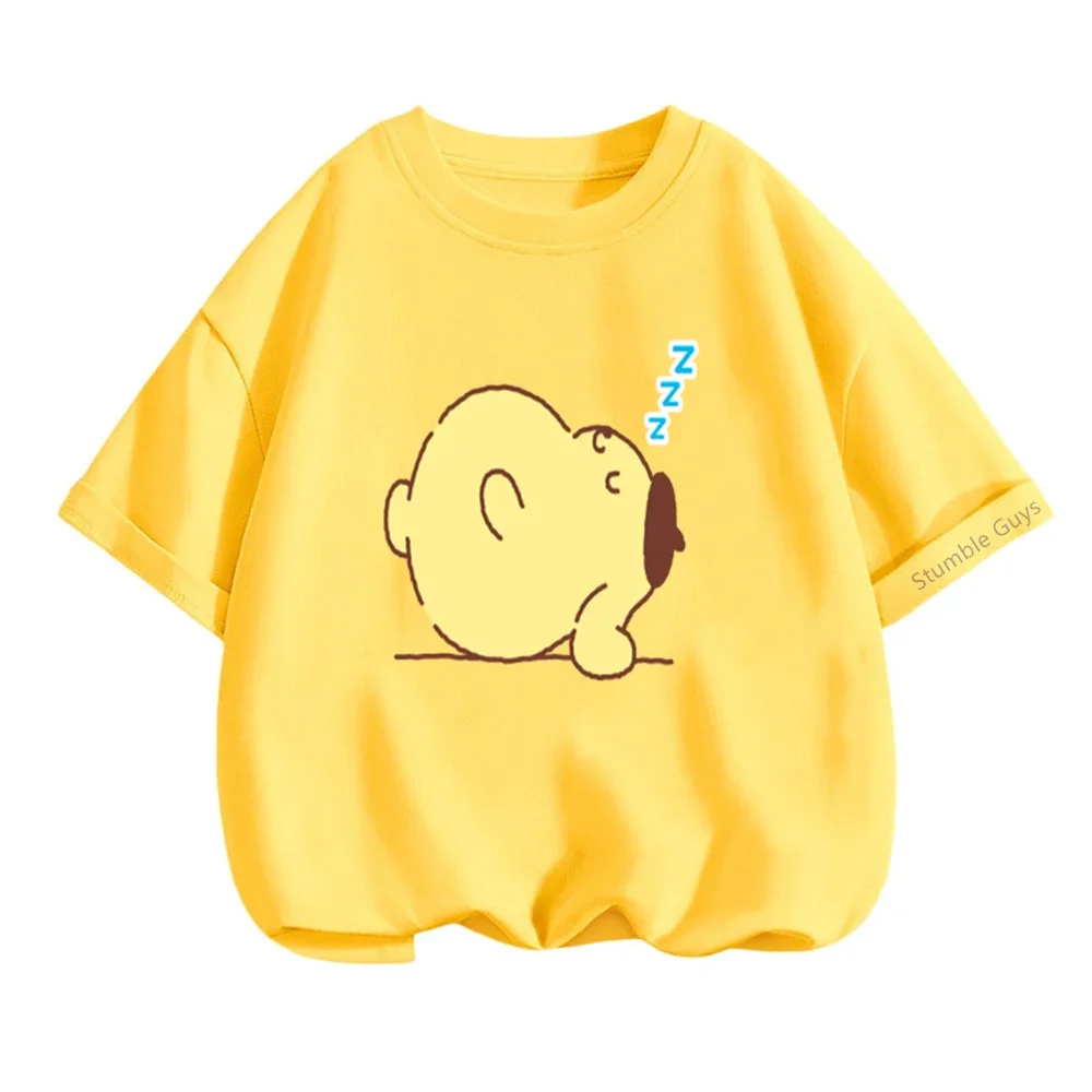 Детская летняя футбольная футболка с помпонами в стиле аниме топ Purelin короткими