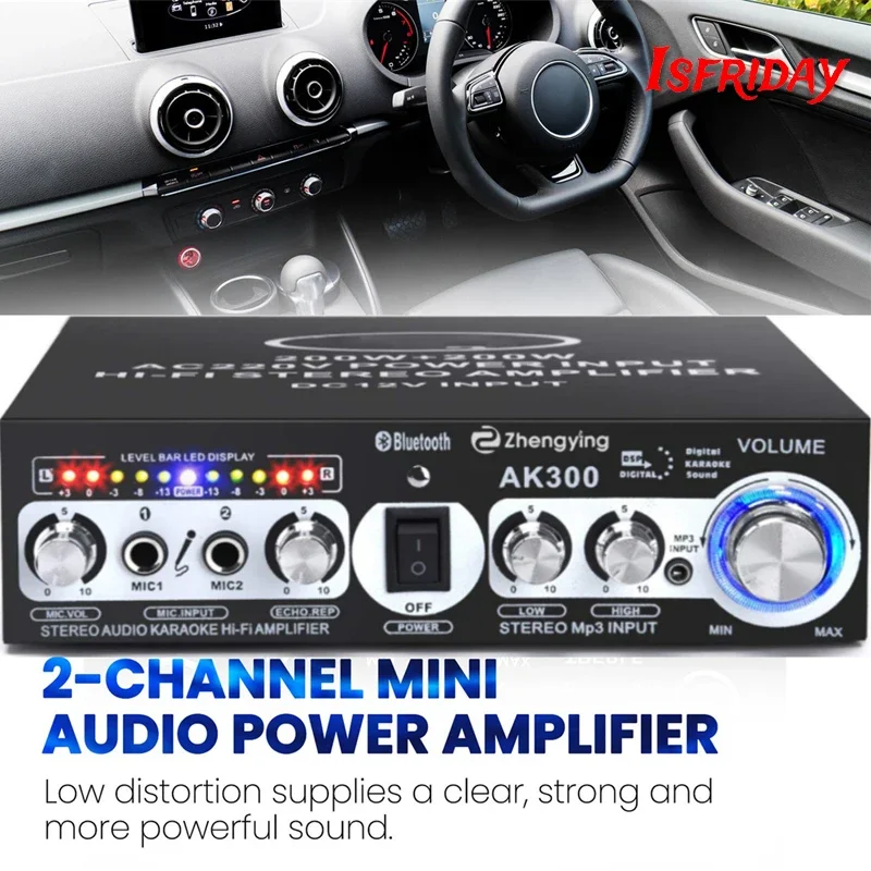 Домашние усилители мощности AK300 400 Вт 2-канальный AUX Bluetooth 5 0 мини Hi-Fi Цифровой