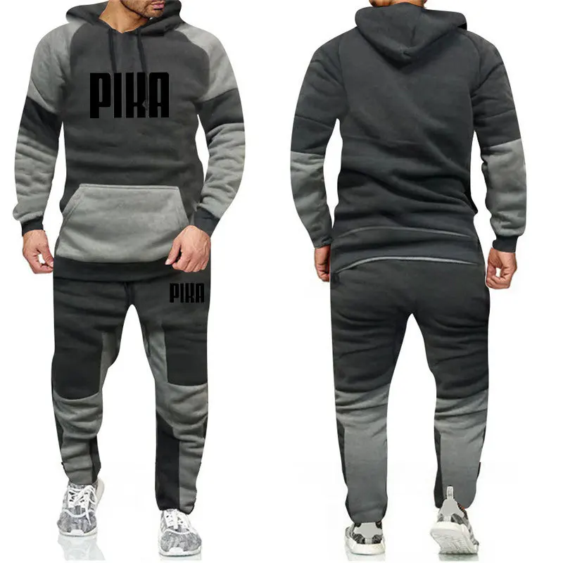 2023 hot sale autumn and winter new men's sweatshirt suit high quality men and women colour printing hooded sweatshirt 2 sets of