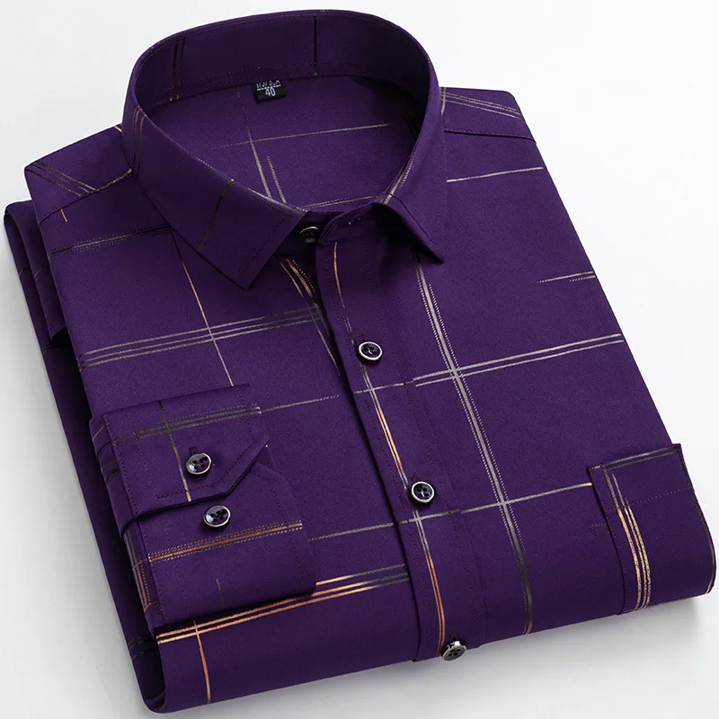 2022 Spring and Autumn New Oxford Spinning Korean Shirt Men's Slim Fit Fashion Casual Solid Long Sleeve Men's Shirt