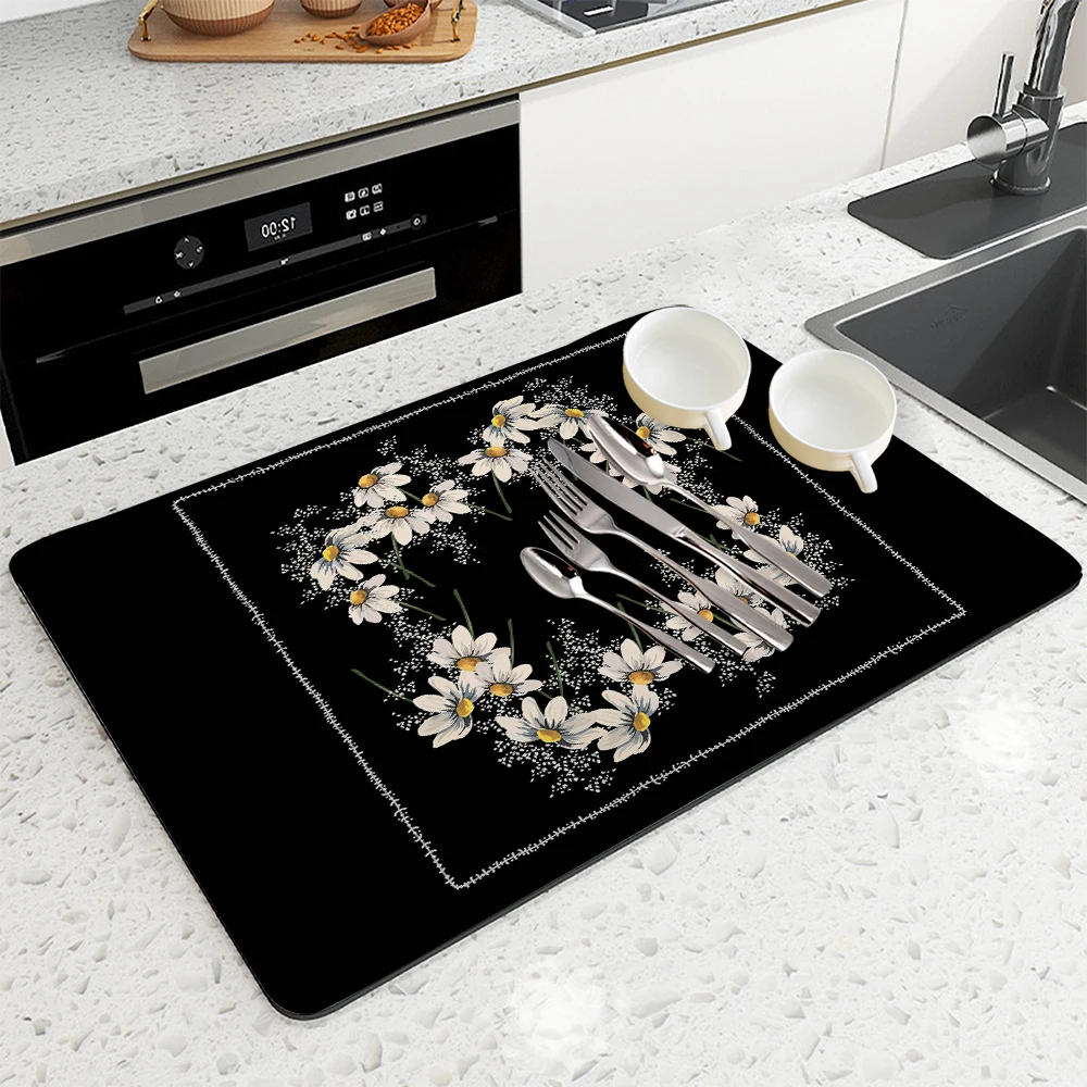 Абсорбент для кухни сушильный коврик ромашки в горошек Gypsophila аксессуары столов с