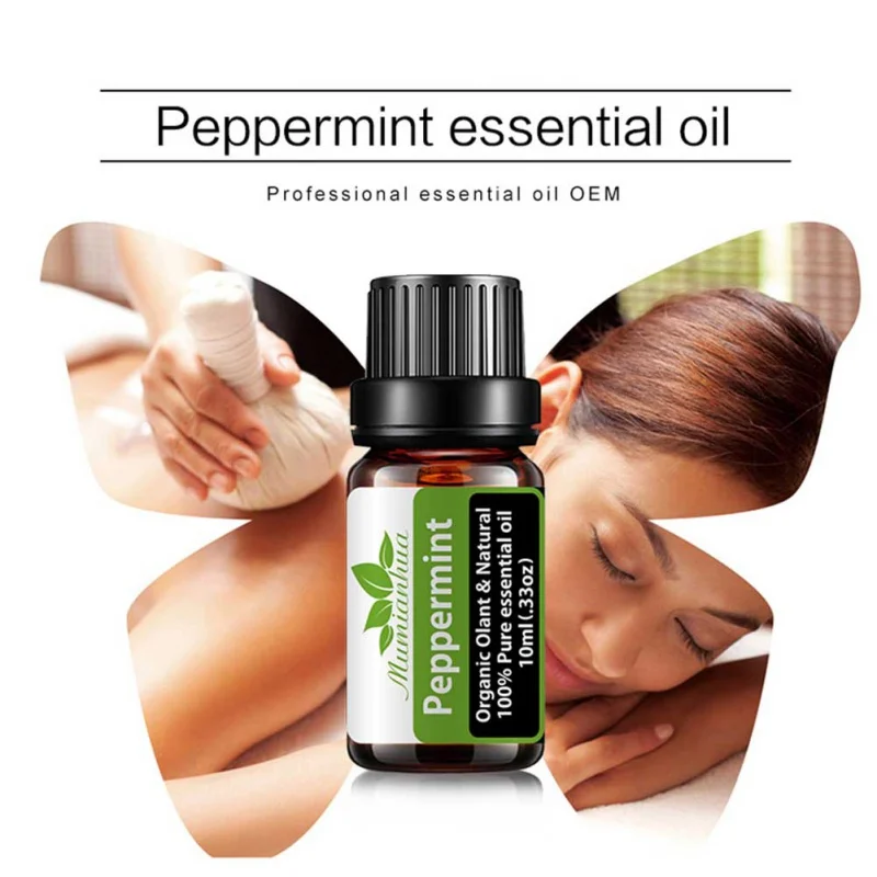 

10ml Organic Olant Natural Peppermint Body Essential Oil SPA Massage Reduce Fatigue Improve Sleep Aromatherapy Calm Mood