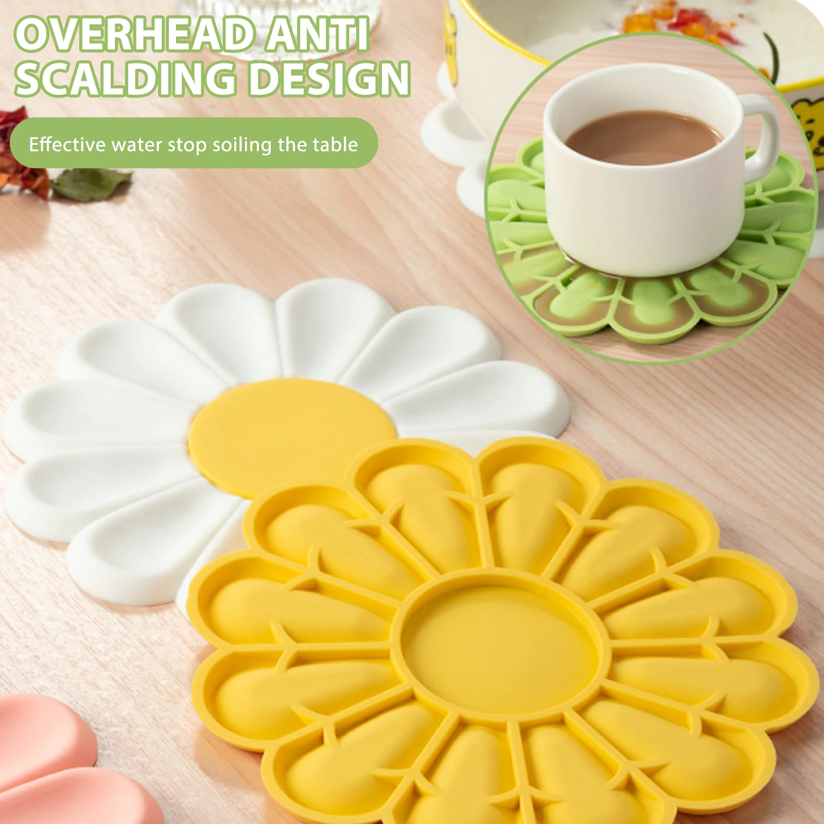 

Силиконовый Подсолнечник Противоскользящий коврик для домашнего офиса, многофункциональный, легко чистить, милый дизайн, кухонные приспос...