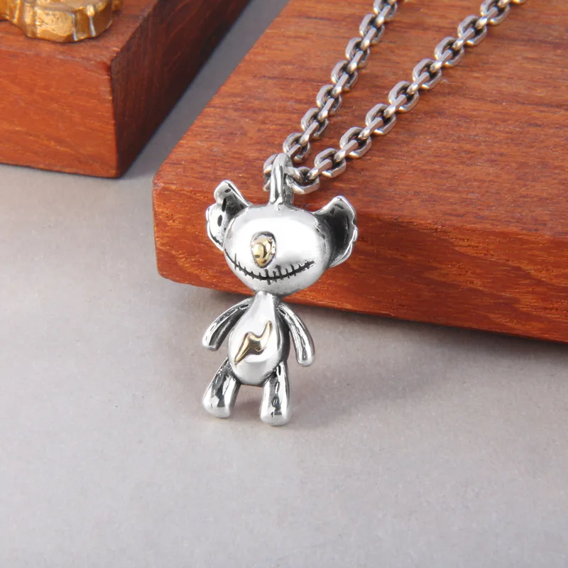 BOCAI New S925 Sterling Silver Personality Lightning Puppets Koalas Pendants Men And Women
