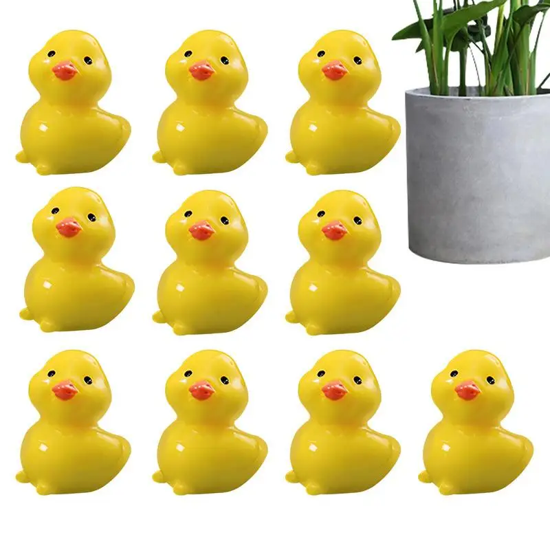

Mini Yellow Ducks Cute Little Yellow Duck 10 Pcs Duck Toy Potted Decoration DIY Charm Dollhouse Garden Decoration For Christmas