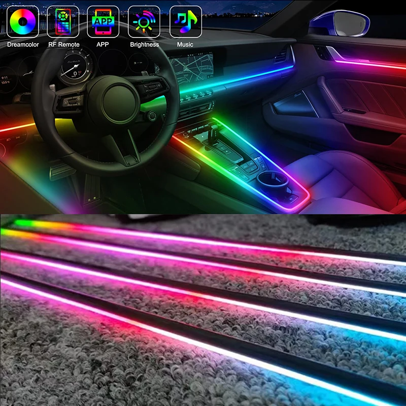 22 In1 Universal Symphony Car Ambient Light 64 RGB Car Interior Acrylic