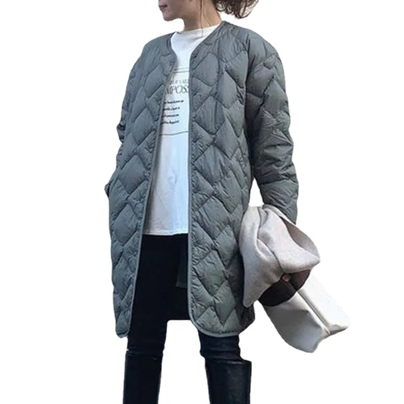 Cotton-padded Jacket Women's Autumn And Winter 2023 New Loose Long Round Neck Temperament Cotton Coat Blouse Thick Sustans
