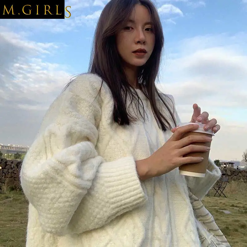 

Pullovers Women Spring Simple Loose Solid Couple Leisure All-match Knitwear Cozy Vintage Ladies College BF Style Fashion Popular