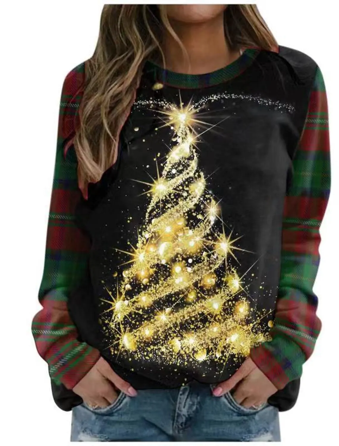 

Свитшот женский с круглым вырезом и длинным рукавом