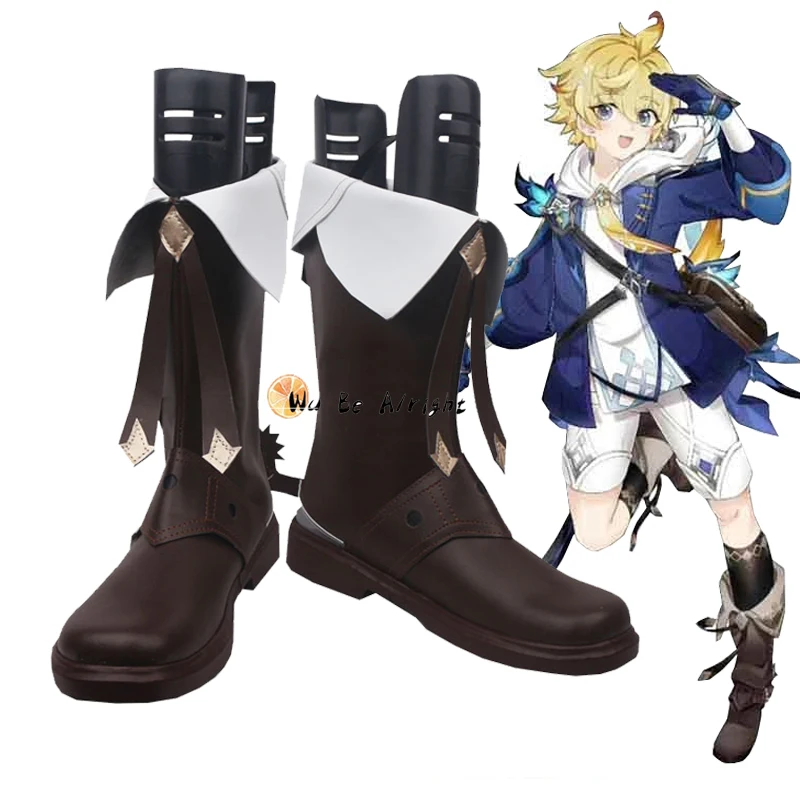 

Обувь для косплея Genshin Impact Mika Game сапоги на заказ аксессуары для Хэллоуина карнавала вечевечерние ролевых игр для взрослых женщин мужчин