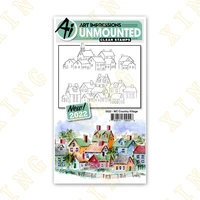 watercolor country village 2022 new silicone stamps scrapbook diary decoration embossing template diy greeting card handmade