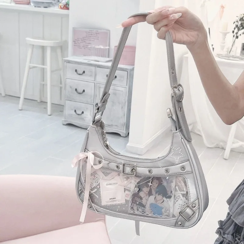 Richme Y2K сумки на плечо подмышками женские дизайнерские серебряные ленты с бантом