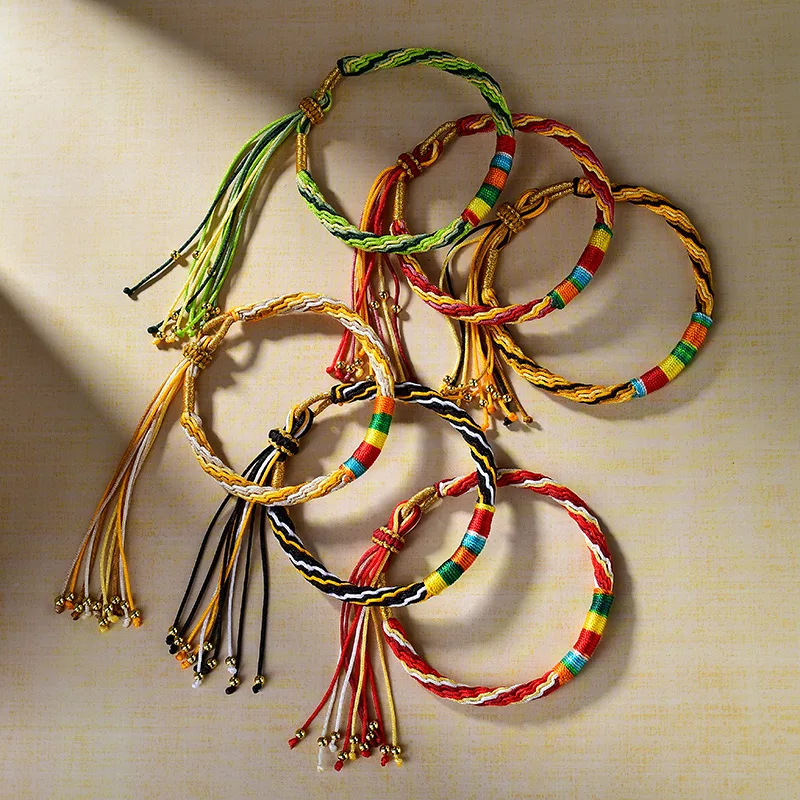 НОВЫЙ Тибетский ремешок для рук 5 цветов веревка с драконом плетеный вручную
