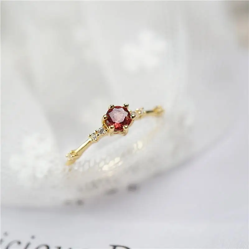 

Кольцо с натуральным гранатом, Красный Кристалл, супер блестящие, изящные и простые девушки