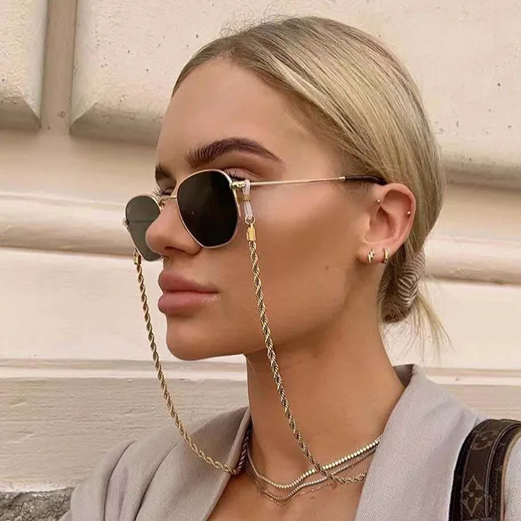 

Metal Glasses Twist Chain for Women Mask Chain Strap Holder Sunglass Lanyard Necklace Hang on Neck Eyewear Accessory