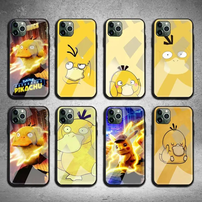 

Pokémon Psyduck Phone Case Tempered Glass For iPhone 13 12 11 Pro Mini XR XS MAX 8 X 7 6S 6 Plus SE 2020 cover