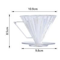 transparent coffee dripper resin coffee filter handbrewed single product diversion coffee filter cup coffee funnel filter cup