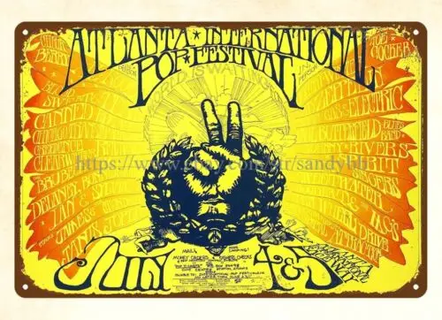 Настенное искусство 1969 Атланта Международный поп фестиваль события Плакат