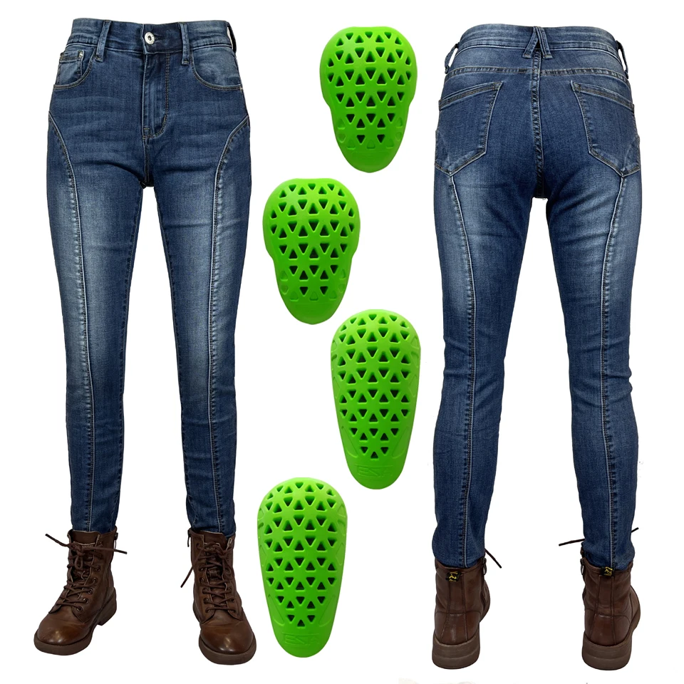 Мотоциклетные синие джинсы Four Seasons уличные брюки для верховой езды теплые с