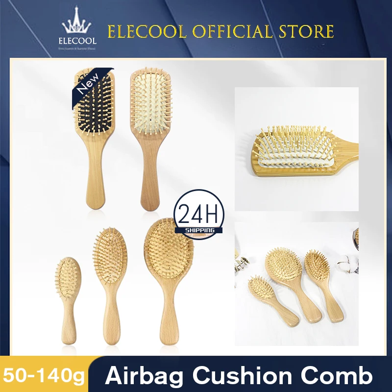 

HOT 1PC Wood Comb Professional Healthy Paddle Cushion Hair Loss Massage Brush Hairbrush Comb Scalp Hair Care Healthy Bamboo Comb