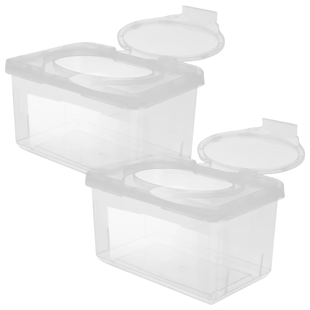 

2 Pcs Baby Wipes Box Holder Wet Container Refillable Paper Napkin Case Diaper Bag Dispenser Bathroom Toilet