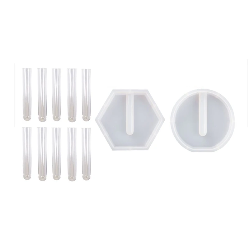 

2Pcs Resin Molds Silicone For Vase With 10 Pcs Test Tubes Hydroponic Plants/Flowers Office Home Desktop Decoration