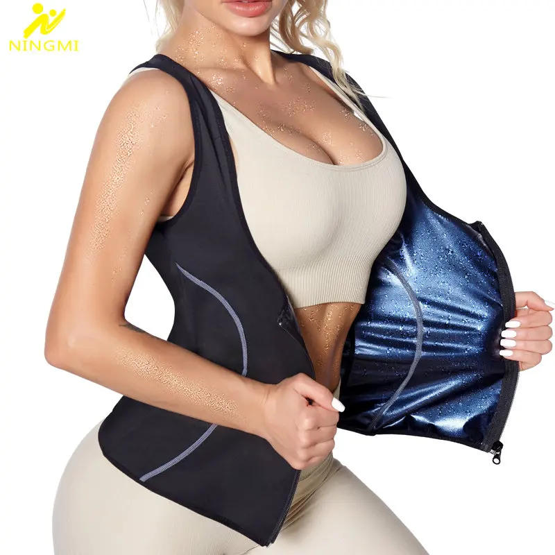 

NINGMI Sauna Vest for Women Weight Loss Tank Top Hot Sweat Sportwear Fitness Top Ladies Body Shaper Slimming Fat Burning Workout