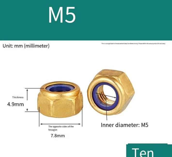 

Медные самоконтрящиеся гайки M4 M5 M6 M8 M10 2/10 шт.