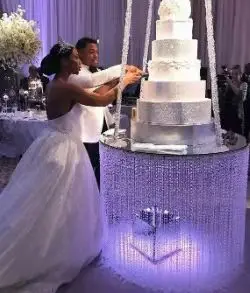 Роскошная башня для торта из нержавеющей стали подвесная люстра с подставкой