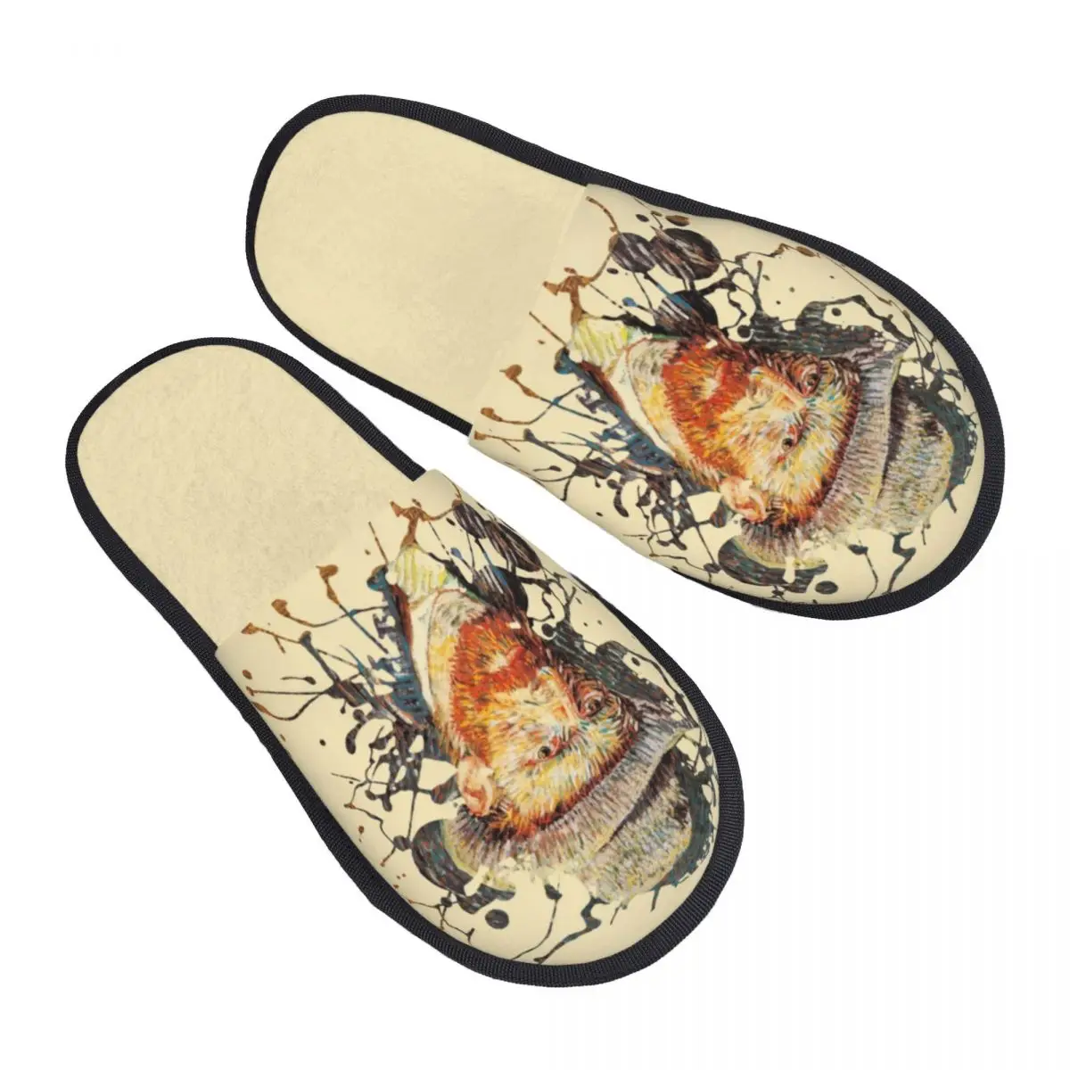 

Женские домашние тапочки с принтом картины Винсента Ван Гога, Уютные теплые художественные пушистые тапочки из пены с эффектом памяти, обувь для дома и улицы