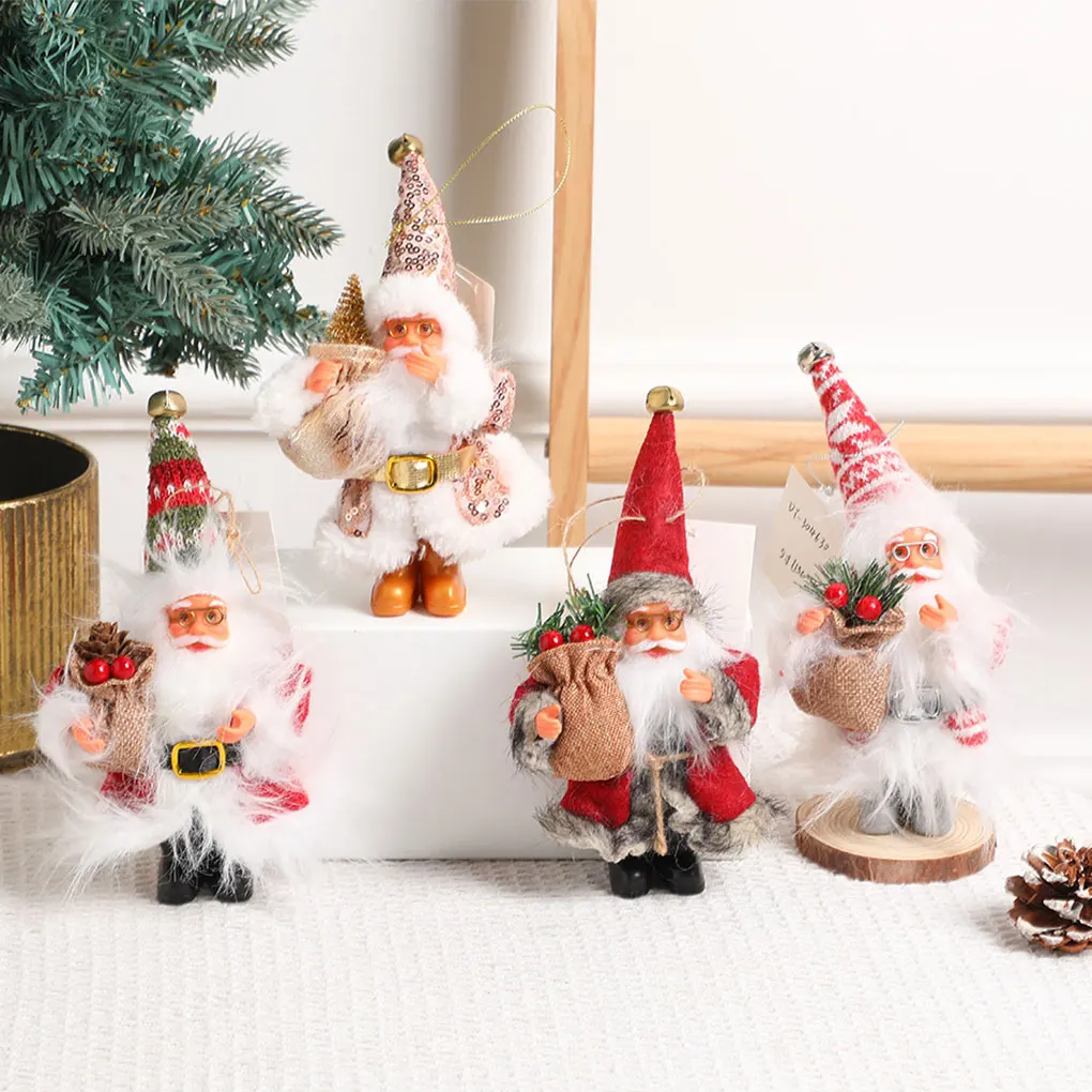 Рождественская стоячая кукла Санта-Клауса милые подвесные украшения плюшевые