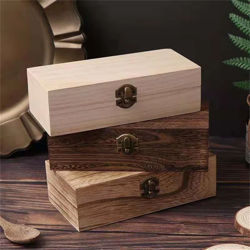 

1 Pc Retro Jewelry Box Organizer Desktop Natural Wood Clamshell Storage Case Home Decoration Handcrafted Wooden Gift Boxes New