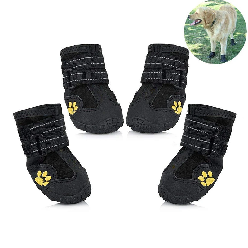 

Waterproof Dog Shoes Breathable Paws Protector Anti-Skid Dog Boots With Reflective Strap Pet Winter Warm Snow Boots For Small, M