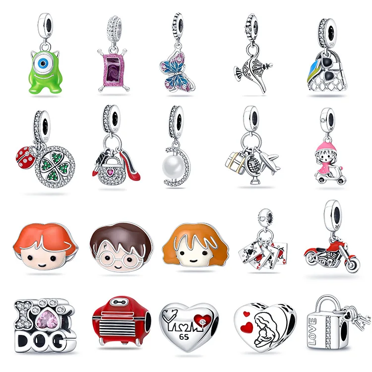 

Hot Sale 925 Silver High Heeled Shoes Bag Lipstick Pendant Charm Fit Original Pandora Bracelet Silver 925 Jewelry Diy