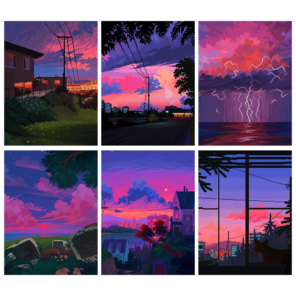 

Diamond Painting 5D DIY "Twilight In The Pen" Exquisite Home Art Rhinestone Decoration Mosaic Cross Stitch Gift 30x40cm