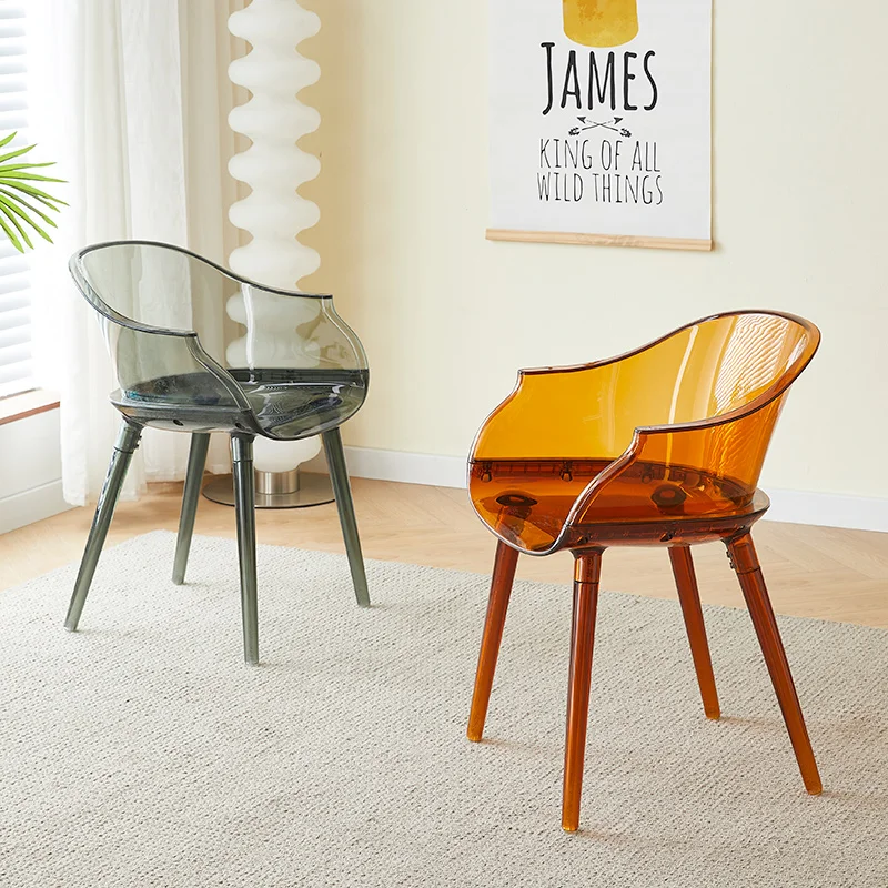 

Пластиковый скандинавский обеденный стул, современный дизайн, прозрачный офисный обеденный стул, расслабляющий акриловый стул, мебель для комнаты