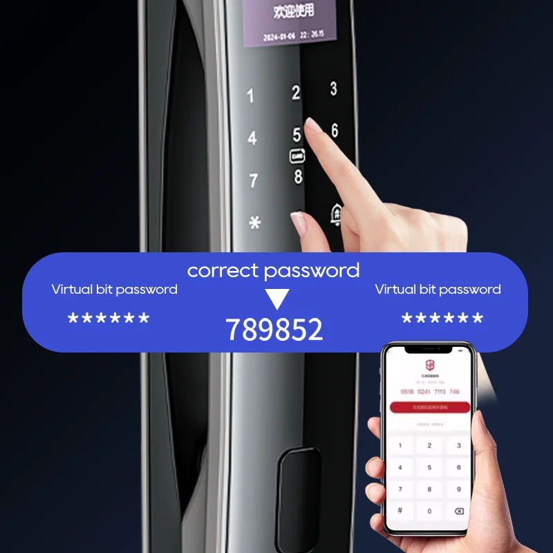 Умный 3D-лицевой дверной замок безопасность в реальном времени лицо и камера