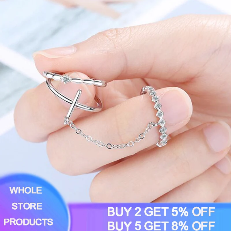 

YANHUI 3pcs/lot Handmade Zircon Finger Toe Ring Female Birthday Gift Wedding Statement Jewelry Tibetan Silver S925 Women Ring