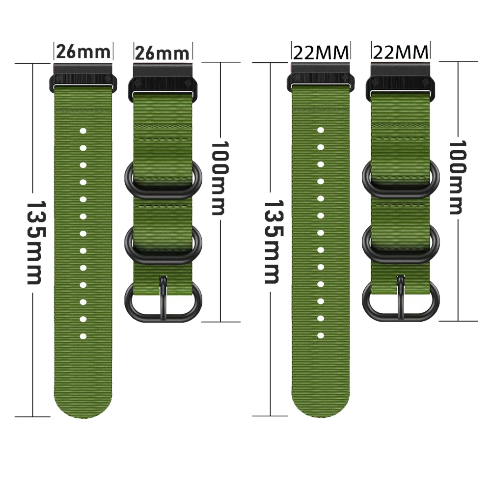 Ремешок нейлоновый для наручных часов Garmin Fenix 8 E 7X 7 6X 6 Pro 5X Plus Epix Gen 2 47 мм 51 955 945 Enduro 3