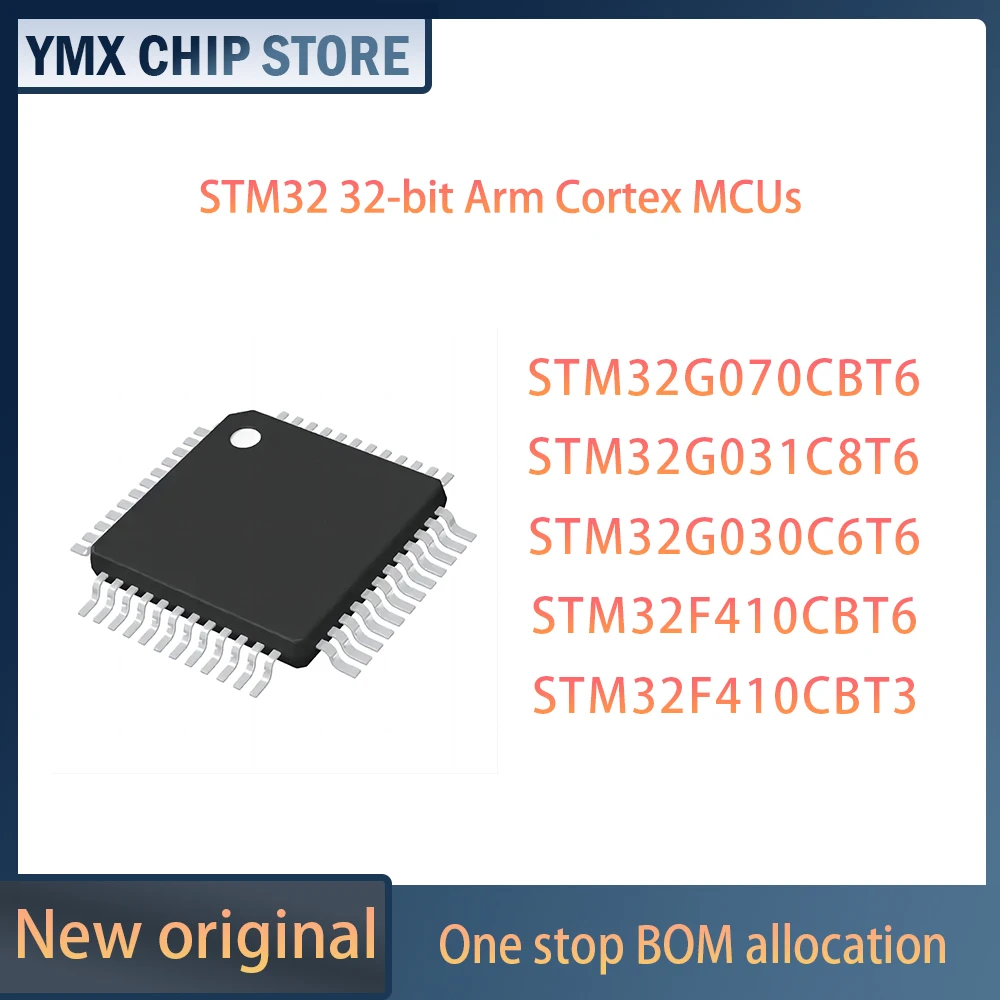 

Чип STM32G070CBT6 STM32G031C8T6 STM32G030C6T6 STM32F410CBT6 STM32F410CBT3 STM32 32 32-bit Arm Cortex MCUs IC MUC