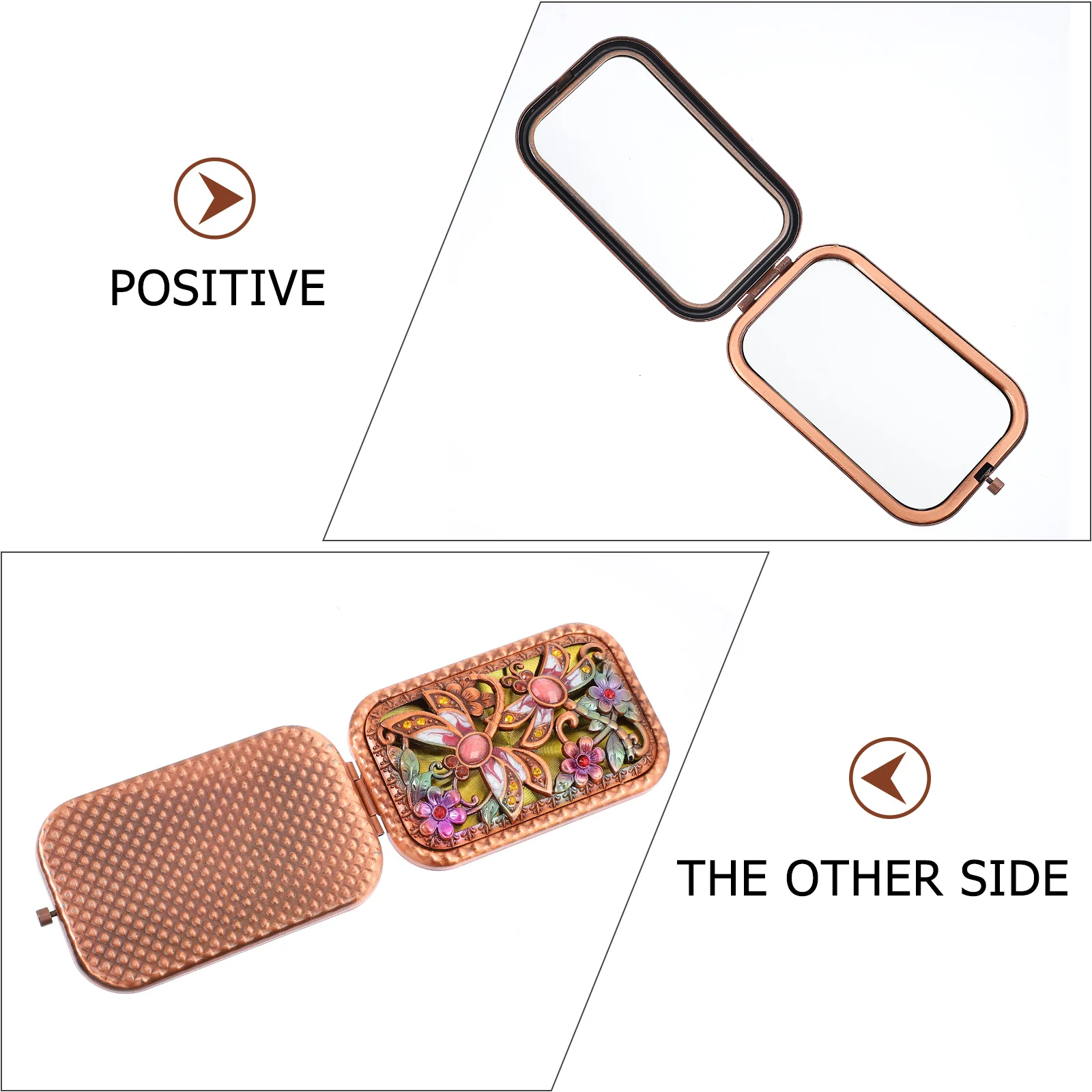 

Mirror Makeup Pocket Vintage Mini Compact Travel Folding Retro Tool Foldable Hand Female Held Women Purse Vanity Portable Beauty