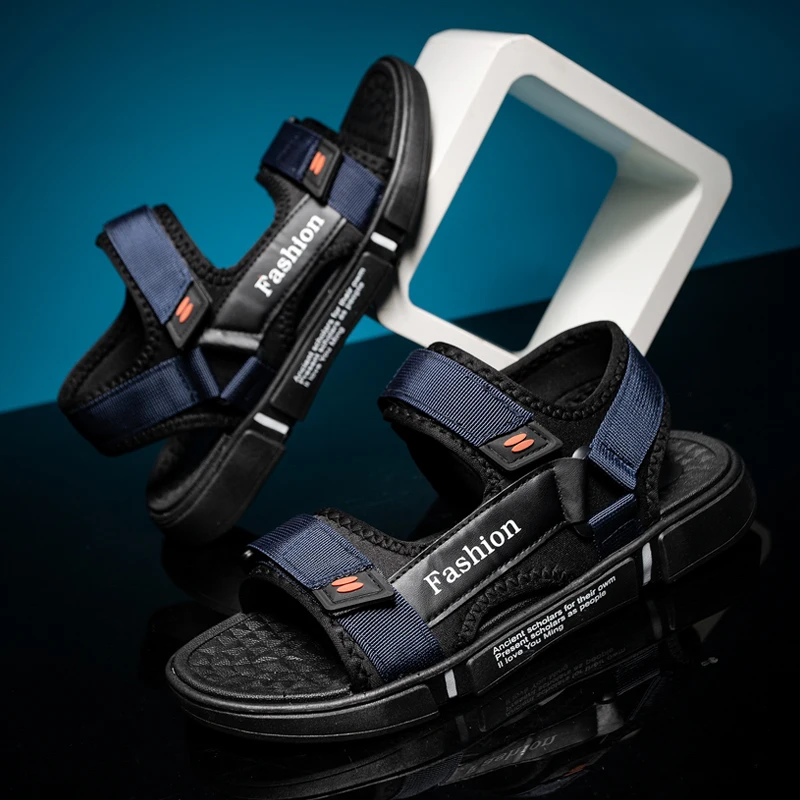 Fashion Men Beach Sandals Microfiber Leather New 2022 Male Slippers Outdoor Footwear Soft Breathable Summer Shoe for Man Flops