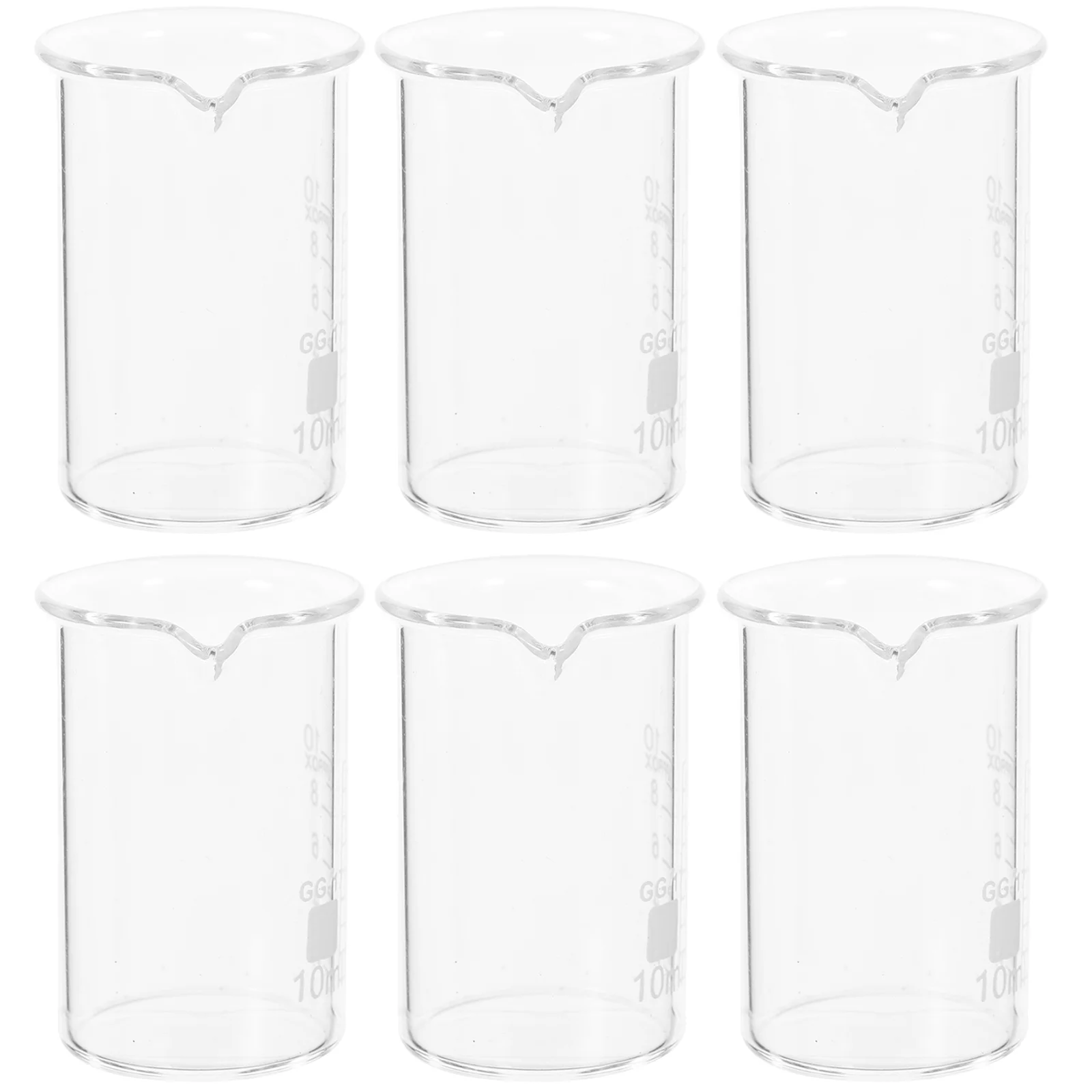 

6 Pcs Lab Supplies Glass Beakers Measuring Cups High Temperature Resistance Liquid Laboratory Chemistry Tools