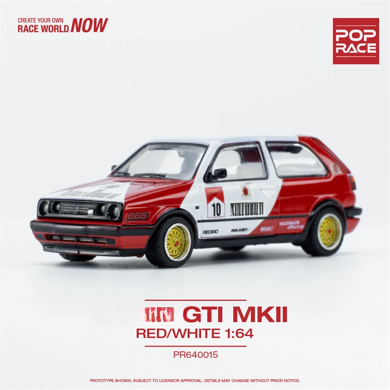

PopRace 1:64 Golf GTI Red White Model Car