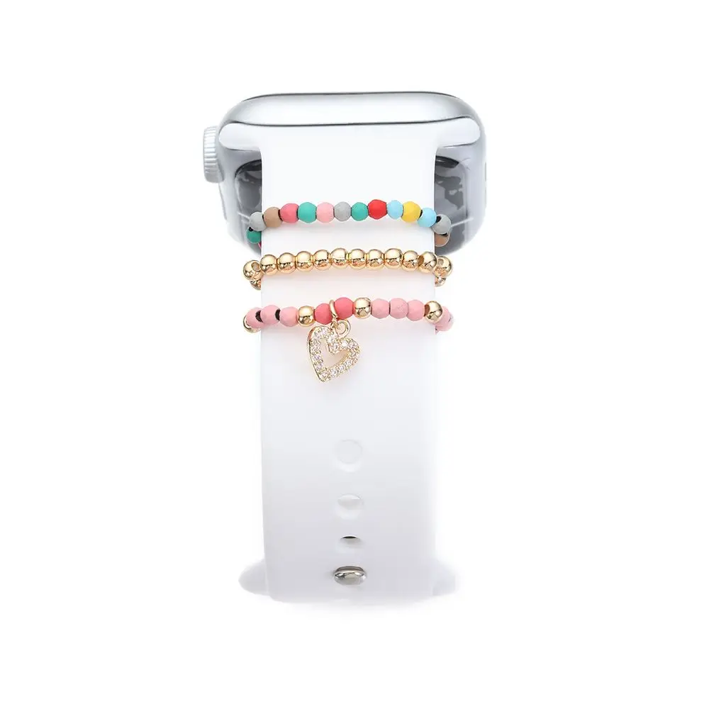 

Браслет с бусинами, миниатюрный браслет с шармами, браслет для часов, ремешок с орнаментом, аксессуары, декоративное кольцо для часов Apple